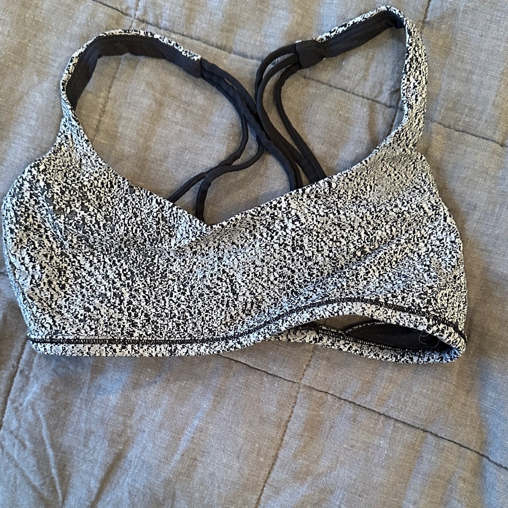 Women's Black and White Sports Bra